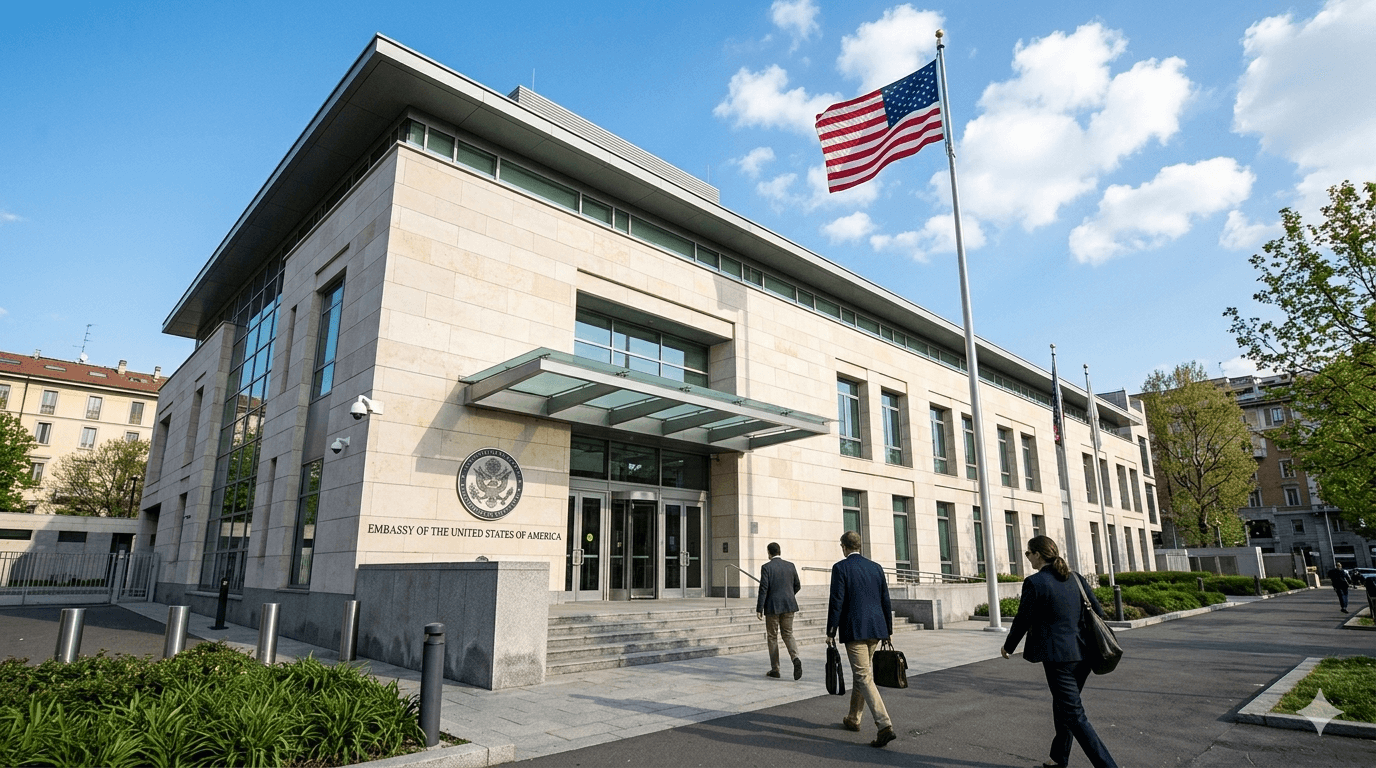Exterior of a U.S. Embassy building